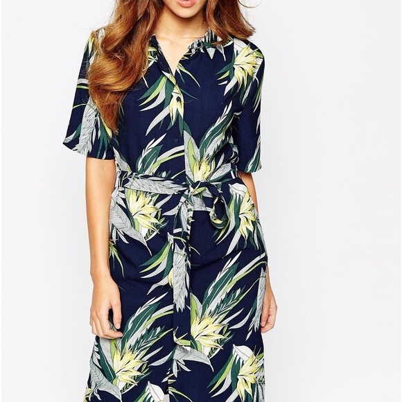 Warehouse Tropical print shirt dress - Picture 1 of 4